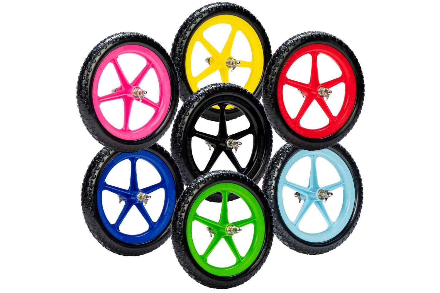Studio details of all colors of Strider Ultralight Wheels