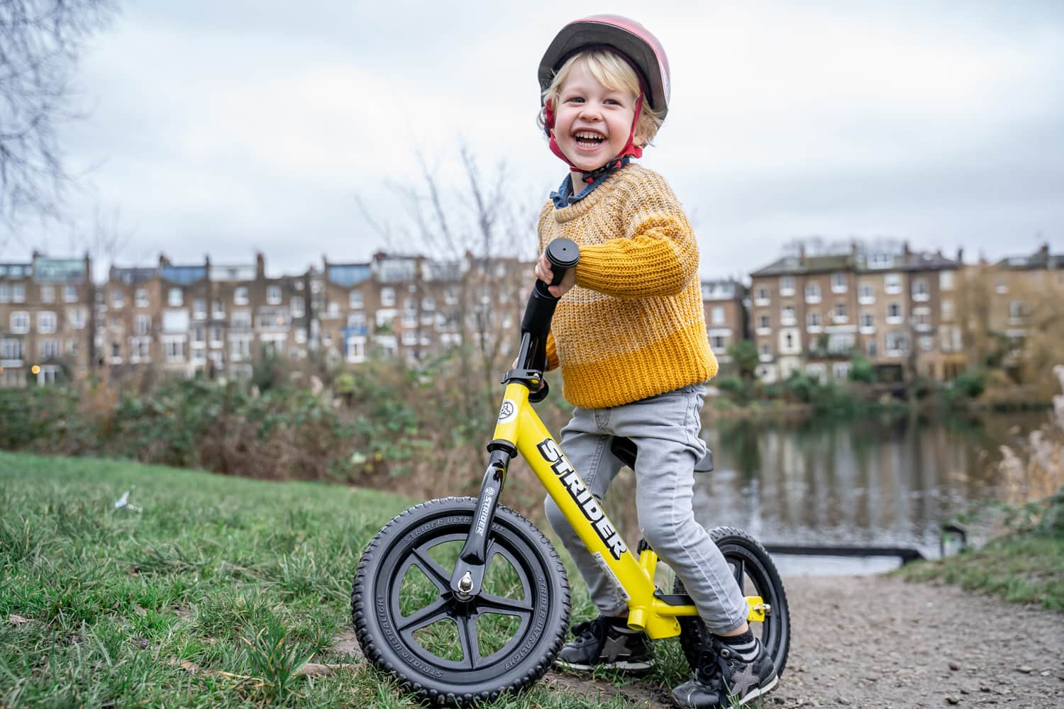 yellow balance bike